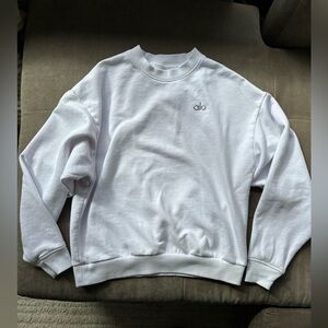 Alo White Accolade Crew Neck Pullover Sweatshirt - Size S